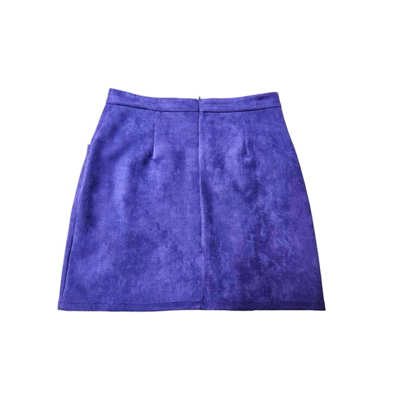 Violet Suede Mini Skirt - Picture 3 of 9